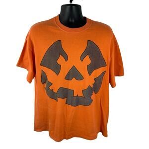 Y2K Jack O Lantern Halloween Graphic Tee Spooky Orange Size XL Jesse Pinkman